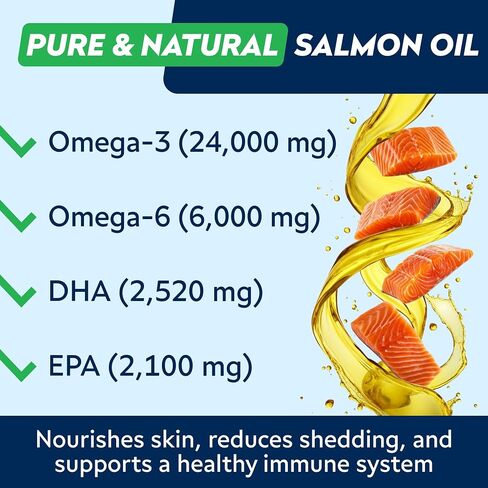 Omega 3 for Dogs - Fish Oil Skin & Coat Supplement, Itch & Allergy Support in Kuwait