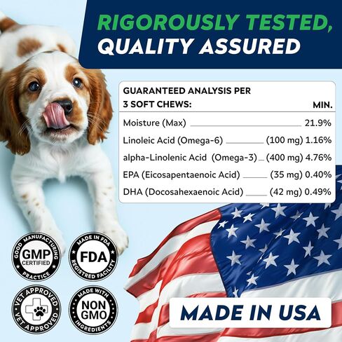 Omega 3 for Dogs - Fish Oil Skin & Coat Supplement, Itch & Allergy Support in Kuwait
