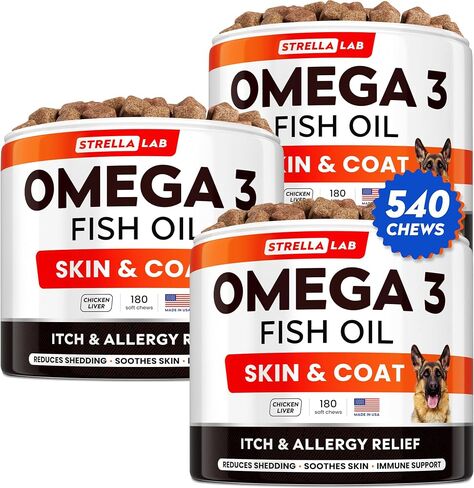Omega 3 for Dogs - Fish Oil Skin & Coat Supplement, Itch & Allergy Support in Kuwait