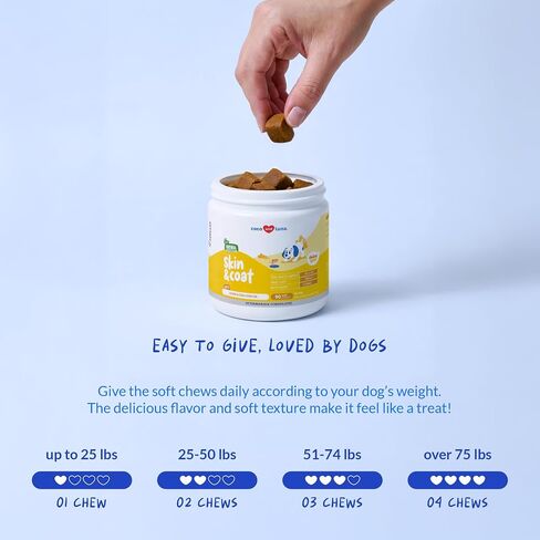 Skin & Coat Supplement for Dogs, Omega 3 Fish Oil for Shedding & Dry Skin in Saudi Arabia