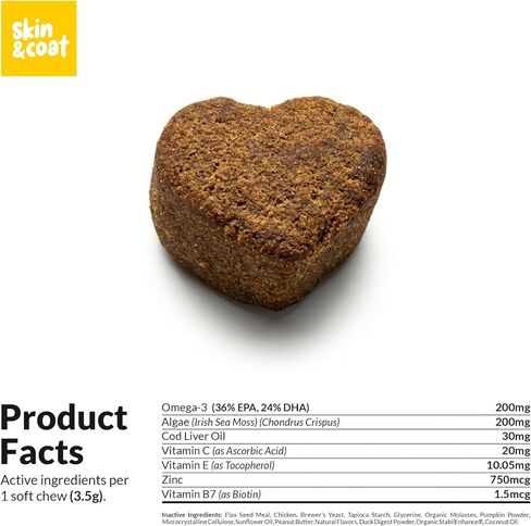 Skin & Coat Supplement for Dogs, Omega 3 Fish Oil for Shedding & Dry Skin in Saudi Arabia