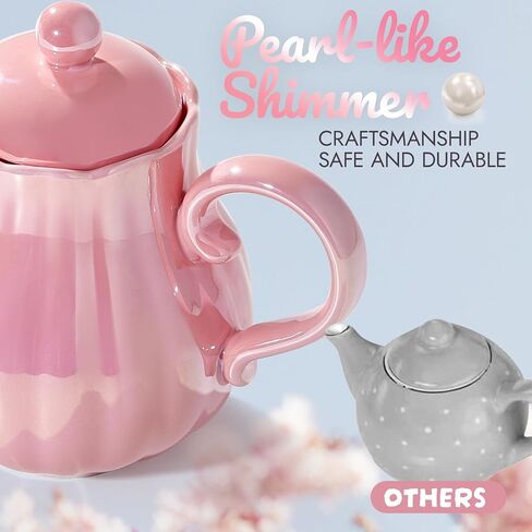 Giant bean Porcelain Tea Set, Pearl Pink Real Tea Party Set in Kuwait