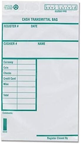 Quality Park Poly Cash Transmittal Bags, Self-Seal, Clear, 6 x 9, 100 per Pack, (45220) in Saudi Arabia