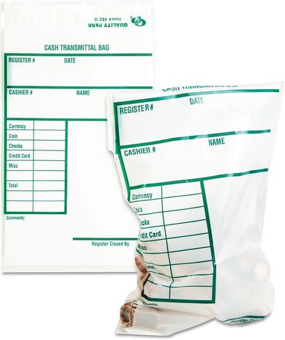 Quality Park Poly Cash Transmittal Bags, Self-Seal, Clear, 6 x 9, 100 per Pack, (45220) in Saudi Arabia