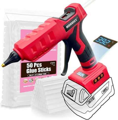 MONVICT 100W Cordless Glue Gun for Milwaukee 18V Battery, Upgraded in Saudi Arabia