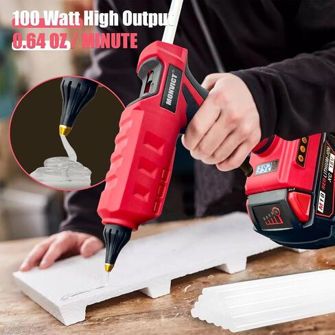 MONVICT 100W Cordless Glue Gun for Milwaukee 18V Battery, Upgraded in Kuwait