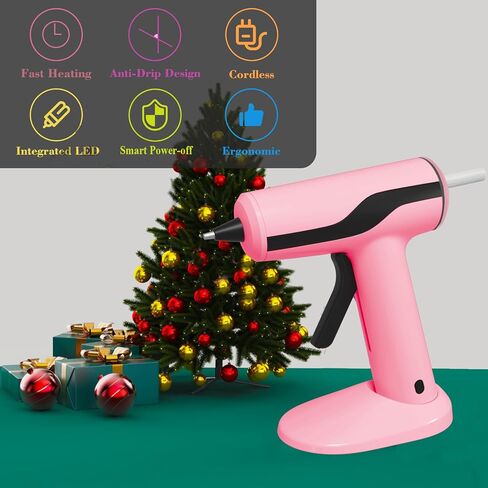 MONVICT Cordless Hot Glue Gun Kit, USB-C Rechargeable Mini Pink Glue Gun in Kuwait