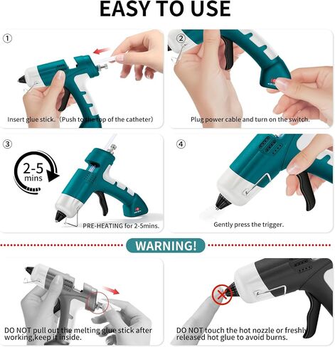 Hot Glue Gun, Cordless Hot Glue Gun with 30 Glue Sticks Rechargeable 2.6Ah in Kuwait