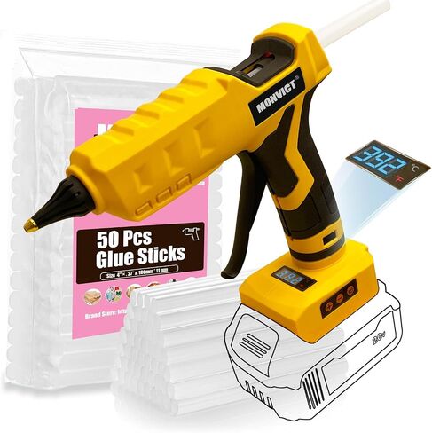 MONVICT Cordless Glue Gun for Dewalt 20V Battery, Upgraded 100W Digital in Saudi Arabia