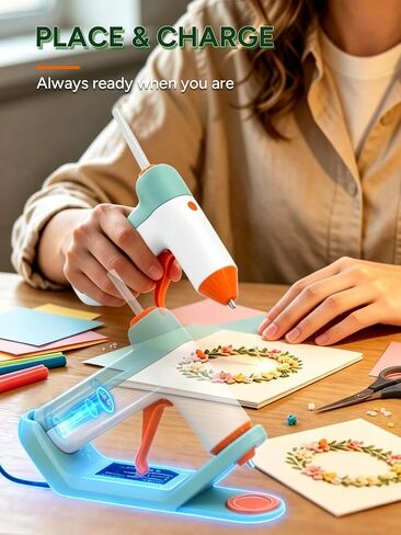 THINKLEARN Cordless Hot Glue Gun, 30 Sticks with 3-in-1 Charging Base Stand in Saudi Arabia