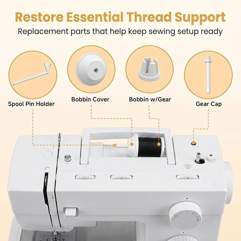 4 Pcs Spool Pin Cap Set, Small and Large Spool Caps with Main and Auxiliary Pins, Sewing Machine Replacement Parts Accessory Kit Compatible with Janome Singer Viking for Home Sewing Repair in Kuwait