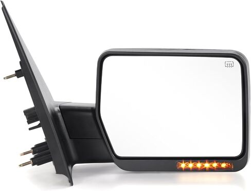 Perfit Zone Towing Mirrors Replacement Fit for 2007-2014 F150, POWER HEATED, W/AMBER SIGNAL,BLACK,LEFT(Driver Side) in Kuwait