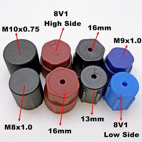 Air Conditioning Valve Core Kit | Car & Home AC R12 R134a Teflon Seal Refrigeration Schrader Valve Core with Valve Stem Core Rmover Tool Air Conditioning AC System Charging Port Seal Caps Kit in Kuwait