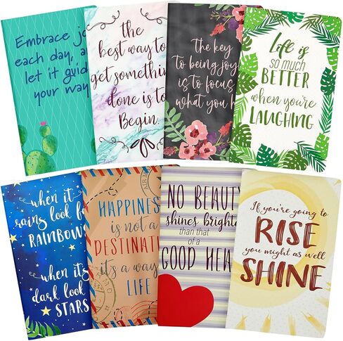 Paper Junkie 8 Pack Inspirational Notebooks with Motivational Quotes Bulk, 5x8 Lined Journals for Women, Students, Appreciation Gifts, Friends, Teachers in Kuwait