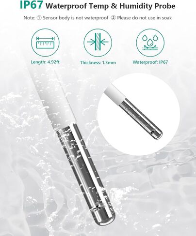 MOCREO Fridge Thermometer and IP67 Probe Hygrometer Bundle, Hub Required in Kuwait