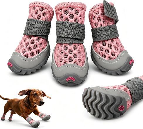 Dog Shoes for Small Dogs, Puppy Boots for Hot Pavement, Blue Size 4 in Kuwait
