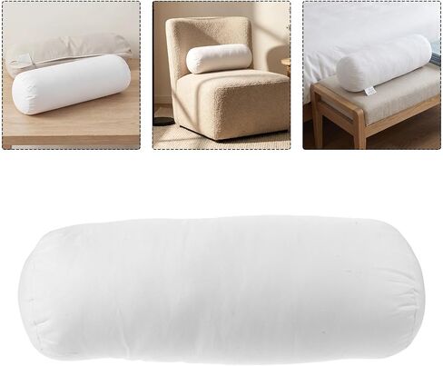 Bolster Pillow Insert White Cylindrical Pillow Inner Core for Home Decor in Kuwait