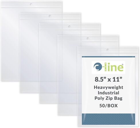 C-Line Heavyweight Industrial Poly Zip Bags, 8-1/2 x 11 Inches, Box of 50 (47911) in Kuwait