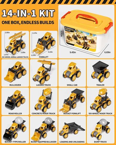 98-Piece Construction Vehicle STEM Building Kit for Kids Ages 5-8 in Kuwait