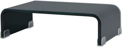 Fast delivery-Acrylic Monitor Riser for Office Home Desktop, Desktop Computer Monitor Stands for Laptop Screen TV Monitor, Keyboard Storage, Desk Riser Shelf Sturdy Glass Black 23.6"x9.8"x4.4" in Kuwait