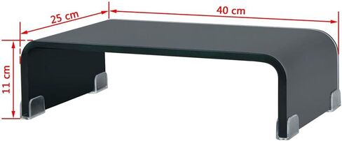 Fast delivery-Acrylic Monitor Riser for Office Home Desktop, Desktop Computer Monitor Stands for Laptop Screen TV Monitor, Keyboard Storage, Desk Riser Shelf Sturdy Glass Black 23.6"x9.8"x4.4" in Kuwait