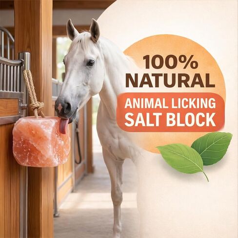 Pink Salt wall Himalayan Salt Block 1 Pack - 6 lbs Each. Himalayan Salt Lick on Rope for Horse, Deer, Goat, and Livestock Animals in Kuwait