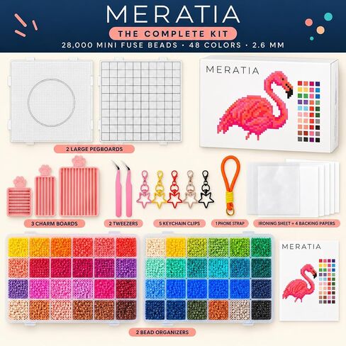 28,000 Mini Fuse Beads Kit, 2.6mm, 48 Colors, Pegboards in Kuwait