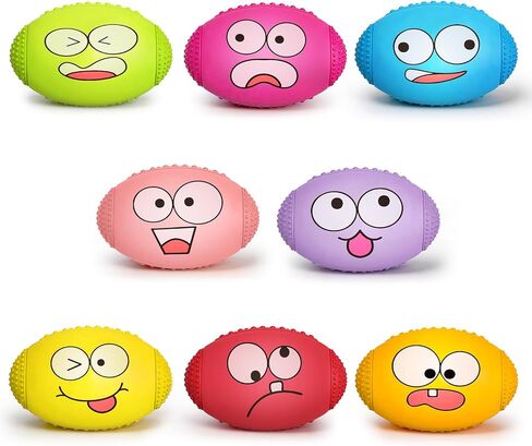1.5" Squeaky Soft Rubber Football Dog Toy, Bouncy Chew Ball for Tiny Mini Small Breed Puppies (X-Small) in Saudi Arabia