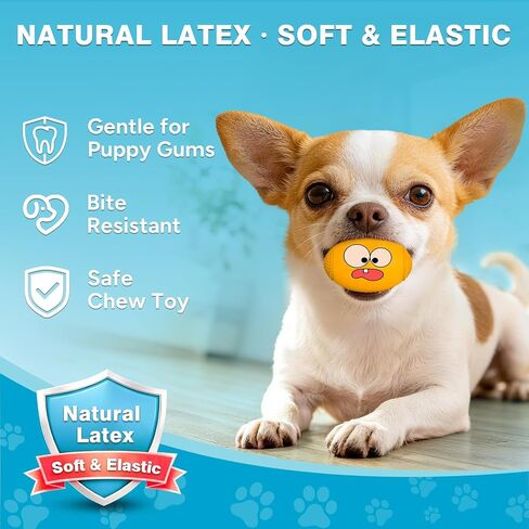 1.5" Squeaky Soft Rubber Football Dog Toy, Bouncy Chew Ball for Tiny Mini Small Breed Puppies (X-Small) in Saudi Arabia