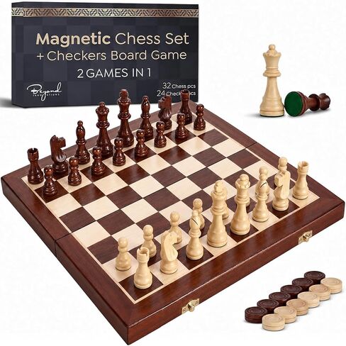 Magnetic Chess Set for Kids, 15"x15" Wooden Chess Board | Travel Chess Set in Kuwait