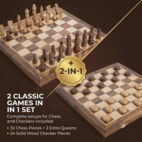 Magnetic Chess Set for Kids, 15"x15" Wooden Chess Board | Travel Chess Set in Kuwait
