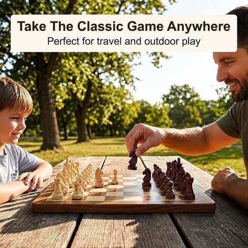 Magnetic Chess Set for Kids, 15"x15" Wooden Chess Board | Travel Chess Set in Kuwait