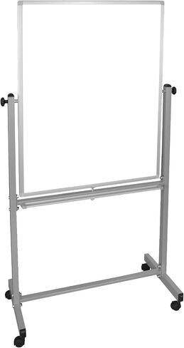 Offex Rolling Double-Sided Reversible 30"W x 40"H Dry Erase Magnetic Whiteboard with Aluminum Frame, Marker Tray - 1 Pack, Perfect for School, Classroom, Conference and Presentation in Kuwait
