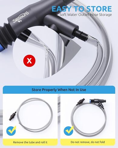 SEAOURA Water Cleaner Gravel Siphon for Aquariums Vacuum Up to 50 Gal in Kuwait