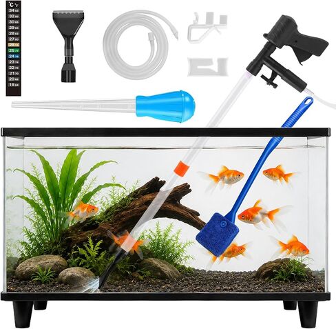 Aquarium Gravel Cleaner Kit, Semi-Automatic Siphon for Fish Tanks in Kuwait