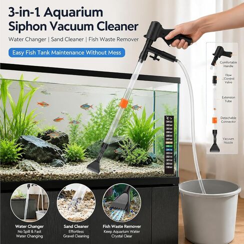 Aquarium Gravel Cleaner Kit, Semi-Automatic Siphon for Fish Tanks in Kuwait