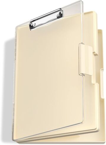 Hongri 8.5 x 11 Clipboard with Storage, Folder Nursing Clipboards Side Opening, Heavy Duty Clipboard with Dual Compartment Storage Box, Smooth Writing for Work, Office & School Supplies(Black) in Kuwait