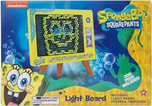 Well Played Spongebob Squarepants Light Board - Interactive Toy for Kids - Spongebob Themed Fun Activity for Constructive and Creative Play - Ages 6 in Saudi Arabia