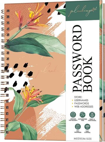 PLANBERRY Password Book – Internet Address Organizer with Alphabetical Tabs – Alphabetized Website & Computer Password Keeper – 5.7x7.5″, Softcover (Wild Purple) in Kuwait