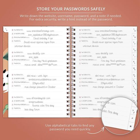 PLANBERRY Password Book – Internet Address Organizer with Alphabetical Tabs – Alphabetized Website & Computer Password Keeper – 5.7x7.5″, Softcover (Wild Purple) in Kuwait