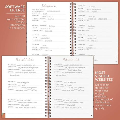 PLANBERRY Password Book – Internet Address Organizer with Alphabetical Tabs – Alphabetized Website & Computer Password Keeper – 5.7x7.5″, Softcover (Wild Purple) in Kuwait