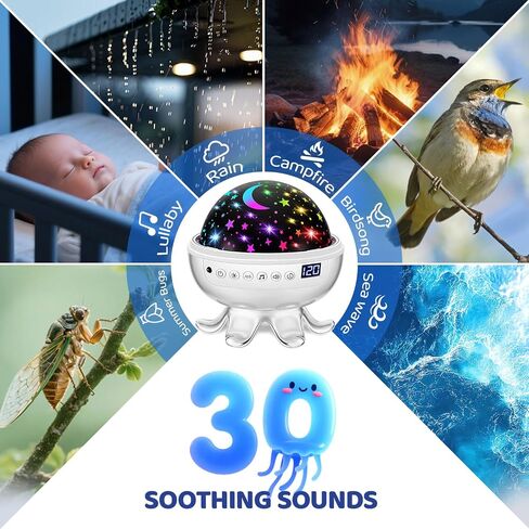Baby Sound Machine with 30 Soothing Sounds,Night Light Projector with Star in Saudi Arabia