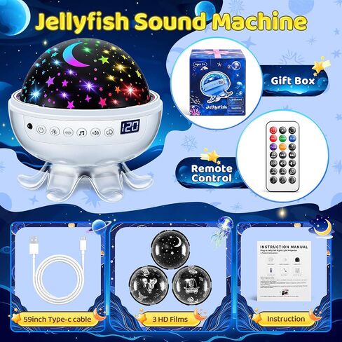 Baby Sound Machine with 30 Soothing Sounds,Night Light Projector with Star in Saudi Arabia
