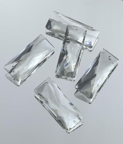 12 Pieces Chandelier Crystals Replacement K9 Crystal Prisms with Hooks for Crystal Chandeliers Metal Clip Crystal Strips Replacement Prisms Pendant Crystal 5.9" x 0.87" in Kuwait
