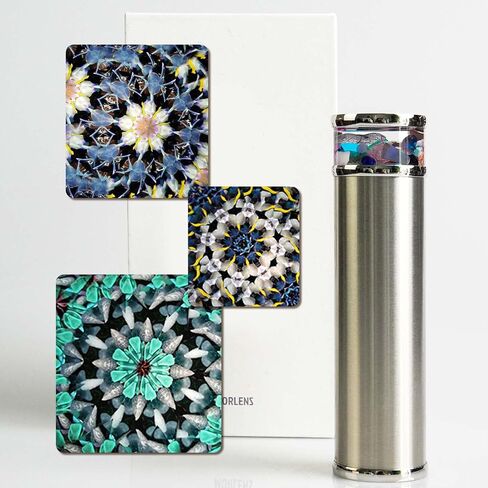 Classic Stainless Steel Handmade Mini Kaleidoscope,5.3" Knight Full Visual Natural Agates Gems Crystals and Healing Stones Core Box,Anniversary Birthday Christmas New Year Valentine's Day Present Gift in Saudi Arabia
