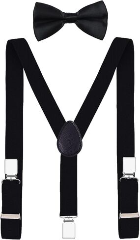 Men's Boys' Bow Tie and Suspenders Set Adjustable Elastic in Saudi Arabia