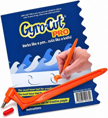 Gyro-Cut Pro Craft Cutting Tool with 15° Standard Steel Blade – Rotating Crafting Knife for Precision Curves, Paper Crafts, and Stencil Making and Mylar, Acetate, Vinyl in Kuwait