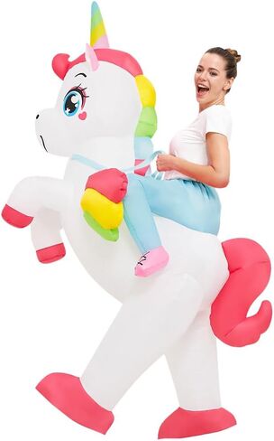 JUROSAICA Inflatable Costume Adult Unicorn Costume Ride On Halloween Costumes For Men Women Cosplay Party Festival Blow Up Costumes in Kuwait