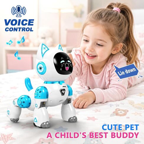 Remote Control Robot Cat - Voice Control Dancing Touch Mechanical Blue Cat Toy for Boys Girls,Kids Age 3-9 Christmas Birthday Surprise Gifts in Kuwait
