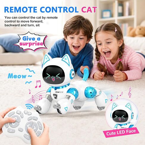 Remote Control Robot Cat - Voice Control Dancing Touch Mechanical Blue Cat Toy for Boys Girls,Kids Age 3-9 Christmas Birthday Surprise Gifts in Kuwait